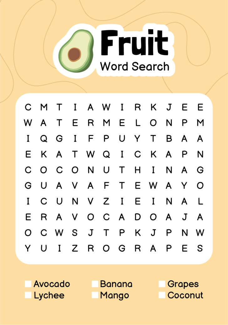 Printable Word Search For Alzheimer’s Patients