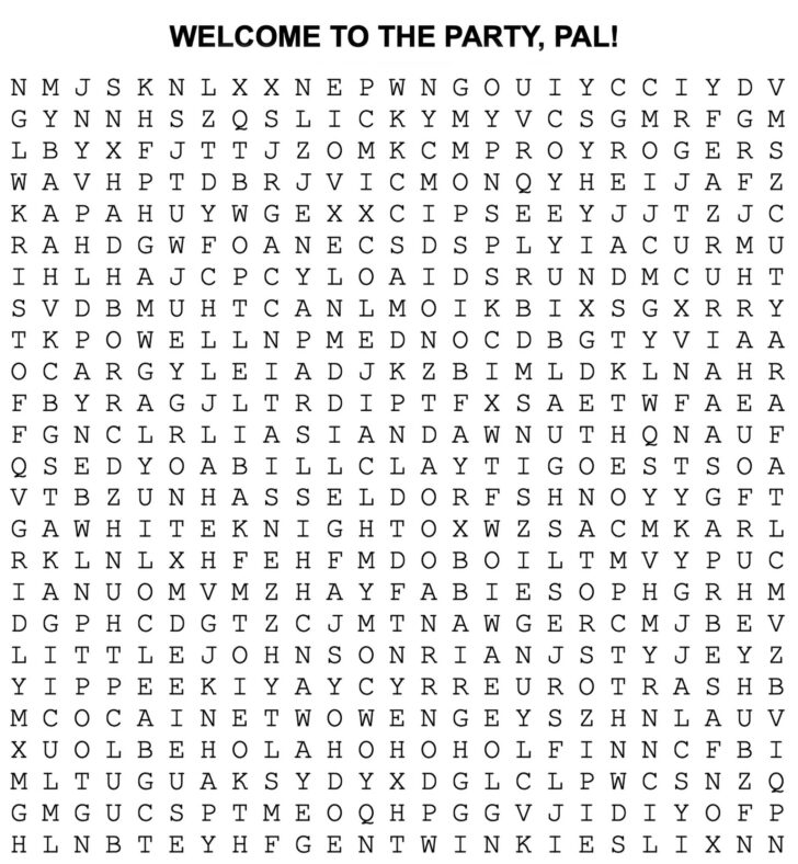 Word Search Printable Hard