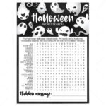 Difficult Halloween Word Search Printable Game | Instant Download Within Printable Word Searches With Hidden Messages