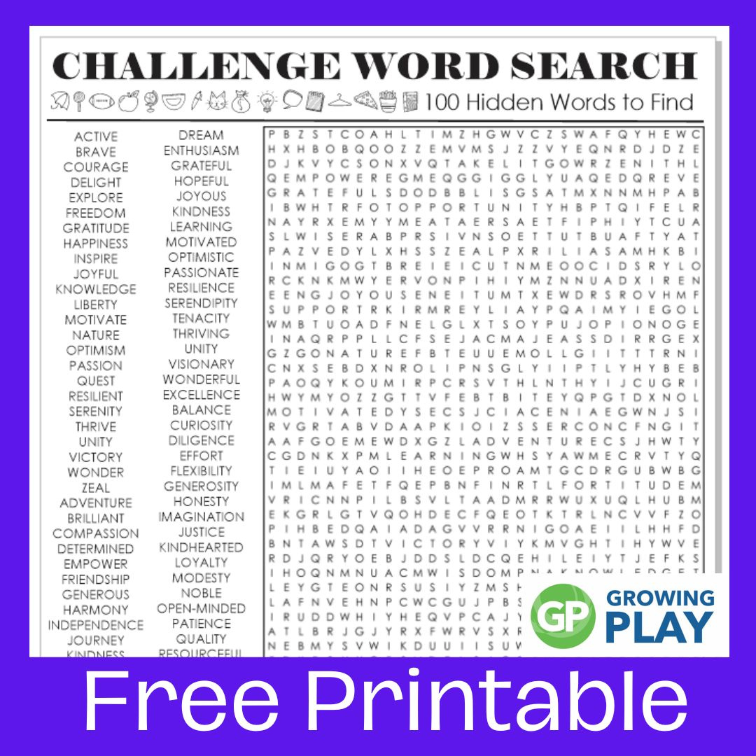Difficult Word Search Puzzle - Free Challenge Printable - Growing Play with regard to Free Printable Word Search Puzzles For Adults Difficult