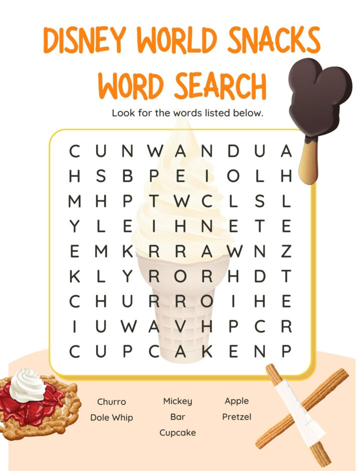 Disney Word Search Printable