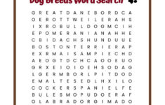 Dog Breeds Word Search {Free Printable!} in Free Printable Word Search Puzzles Dogs
