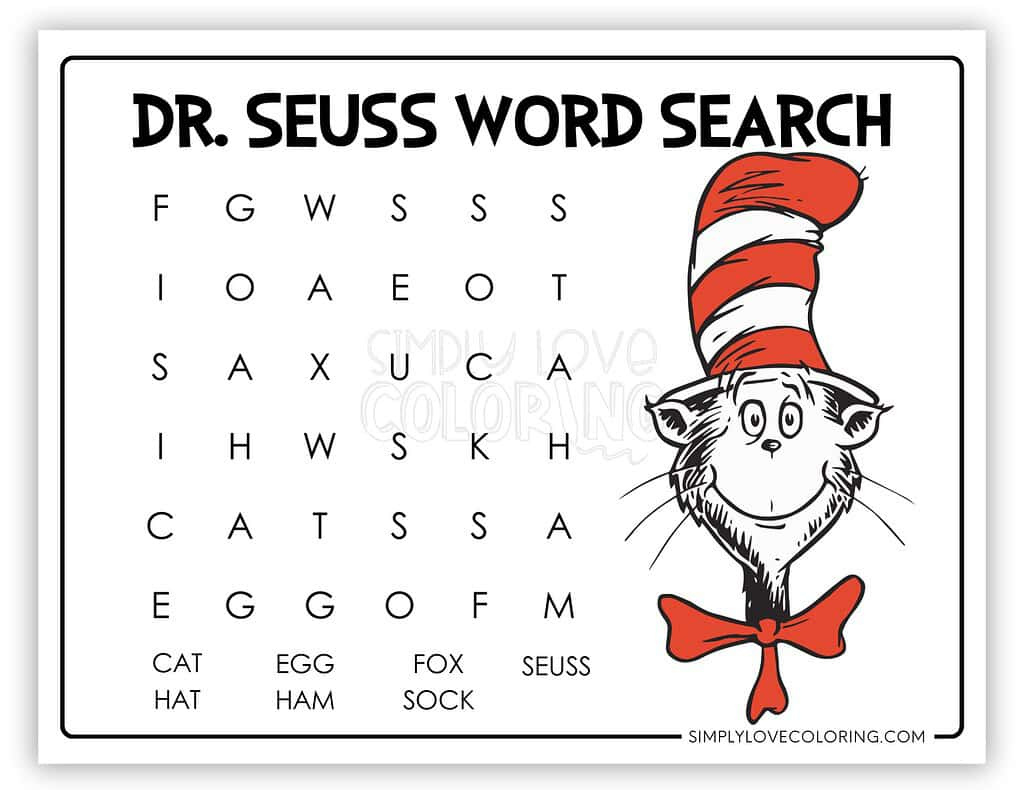 Dr. Seuss Word Search Printables (Free Pdf Downloads) - Simply throughout Free Dr Seuss Word Search Printable