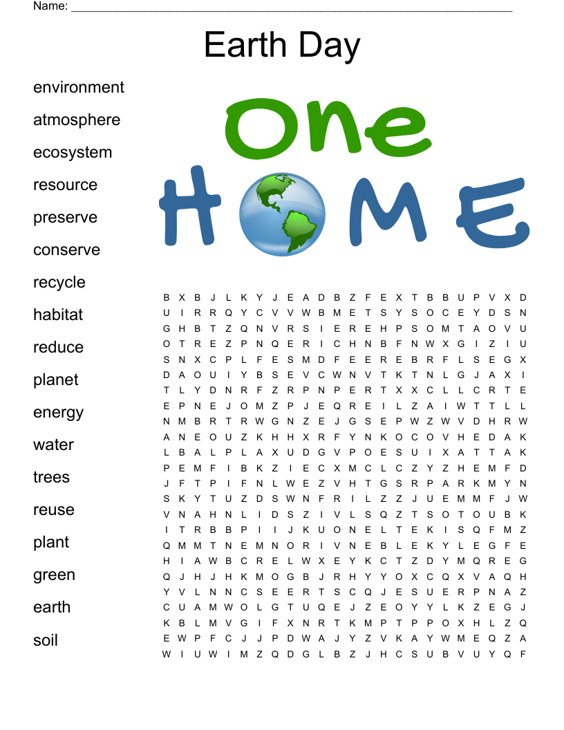 Earth Day Word Search - Wordmint regarding Printable Earth Day Word Search