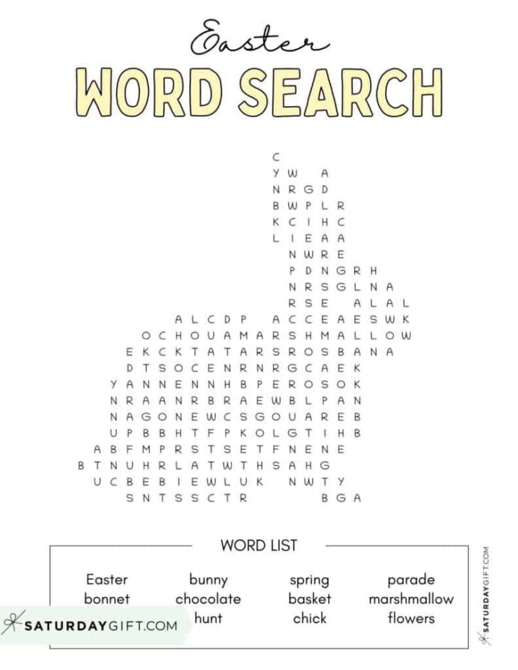 Printable Word Search For Easter