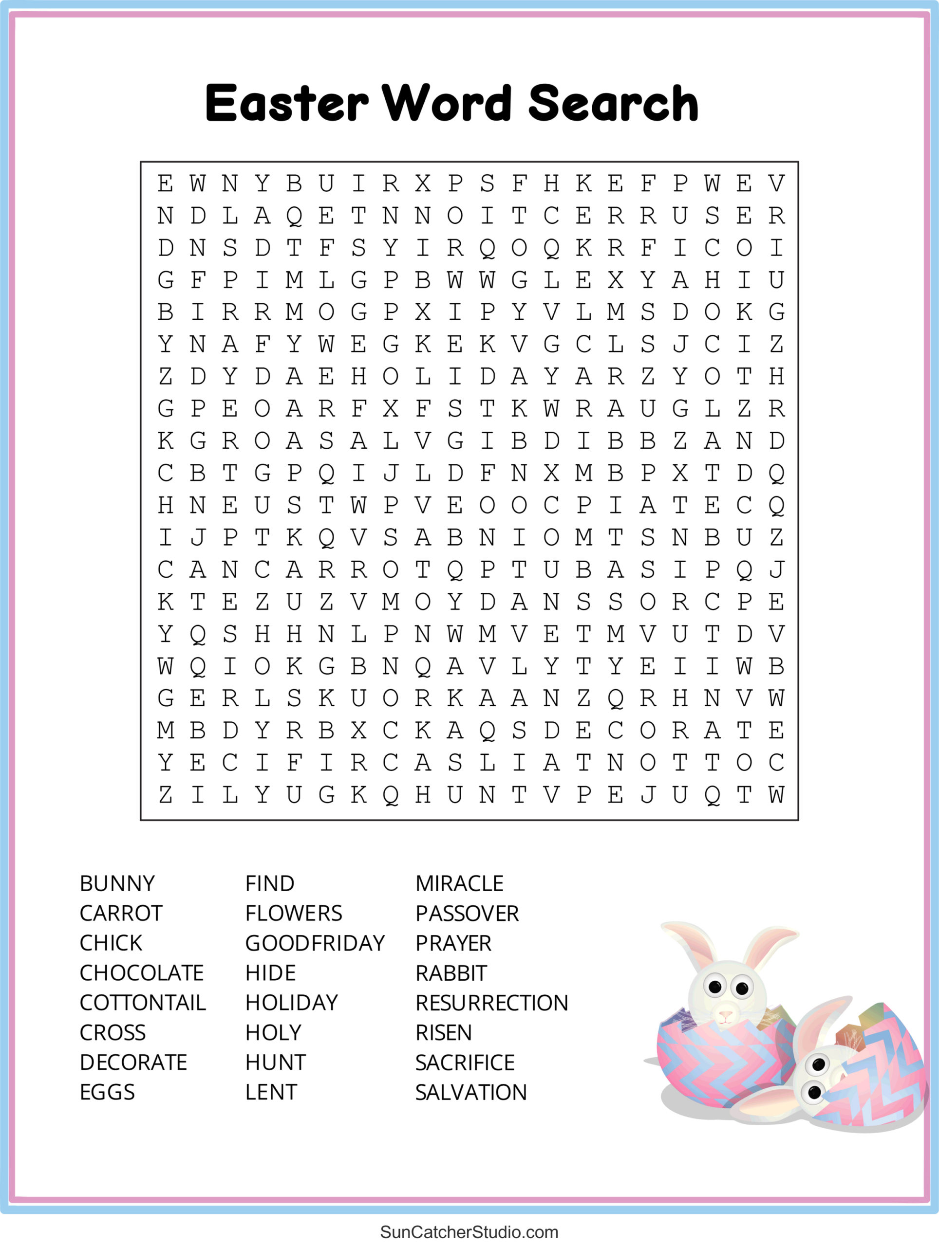 Easter Word Search (Free Printable Pdf Puzzles) – Free Printables in Easter Word Search Hard