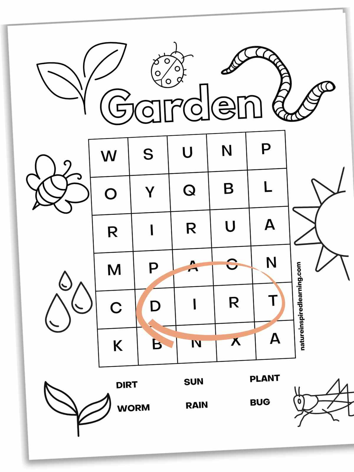 Easy Word Searches For Kindergarten - Nature Inspired Learning with Nature Word Search Printable