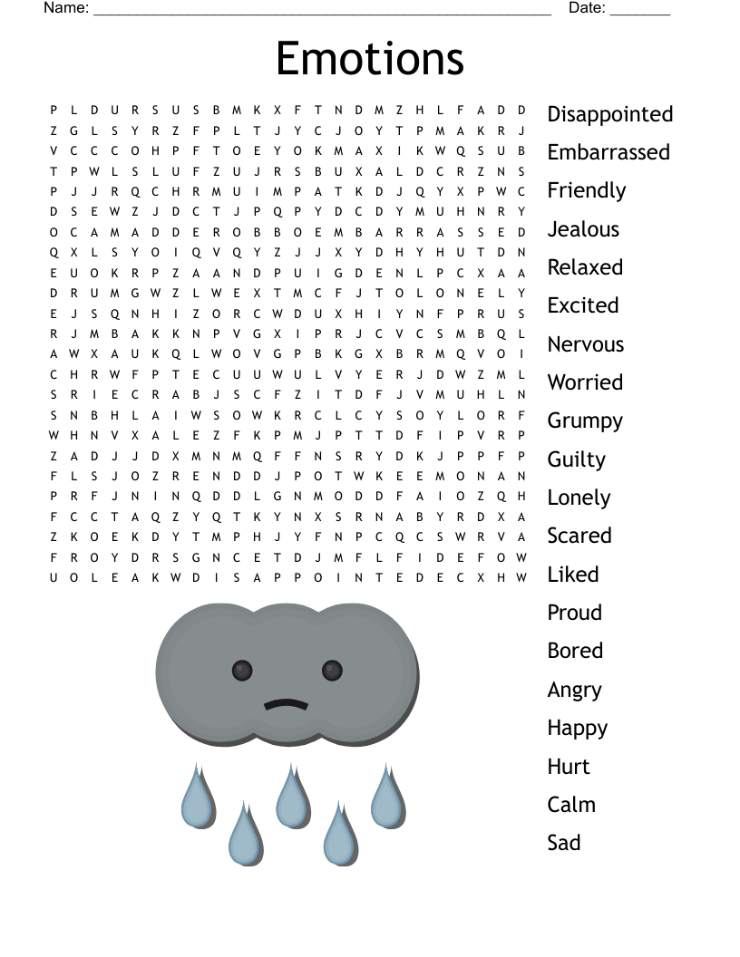 Emotions Word Search - Wordmint for Printable Word Search Emotions