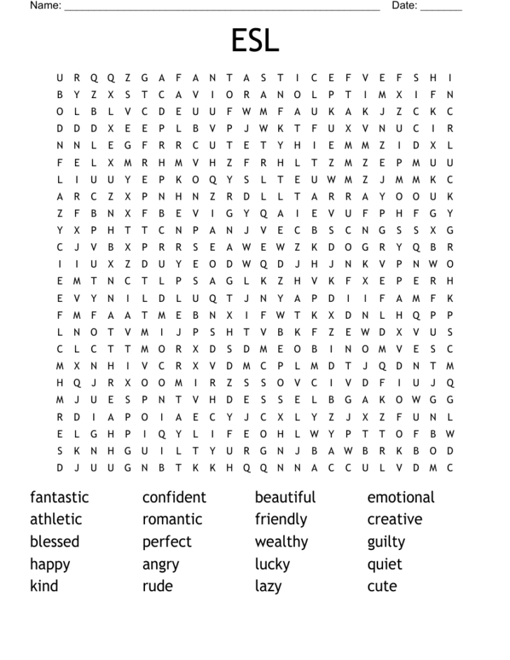 Printable Word Search Esl Printable Word Search Esl