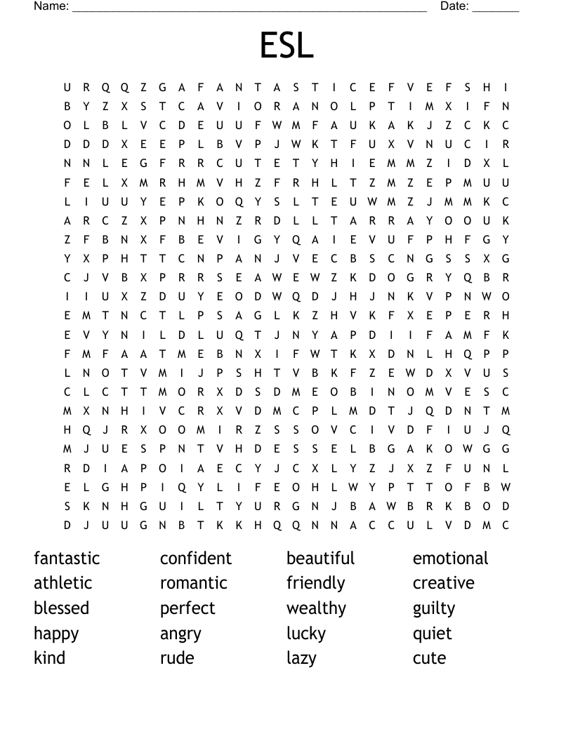 Esl Word Search - Wordmint within Printable Word Search Esl