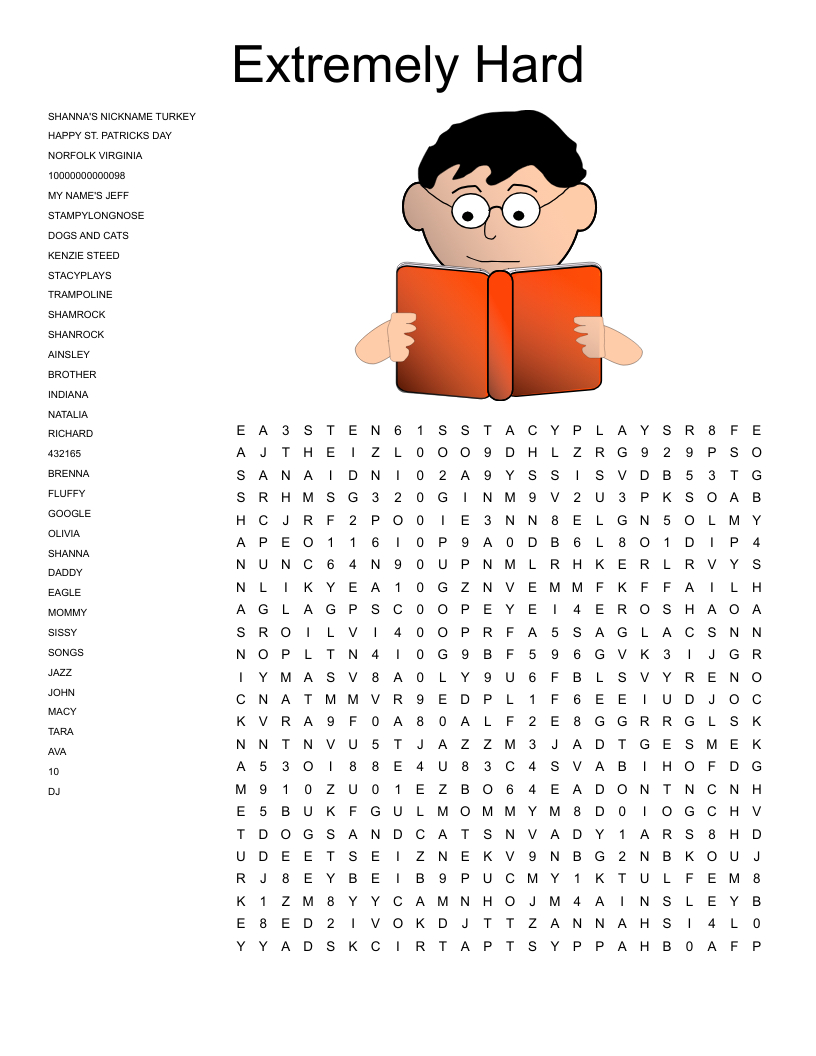 Extremely Hard Word Search - Wordmint within Difficult Word Search Printable