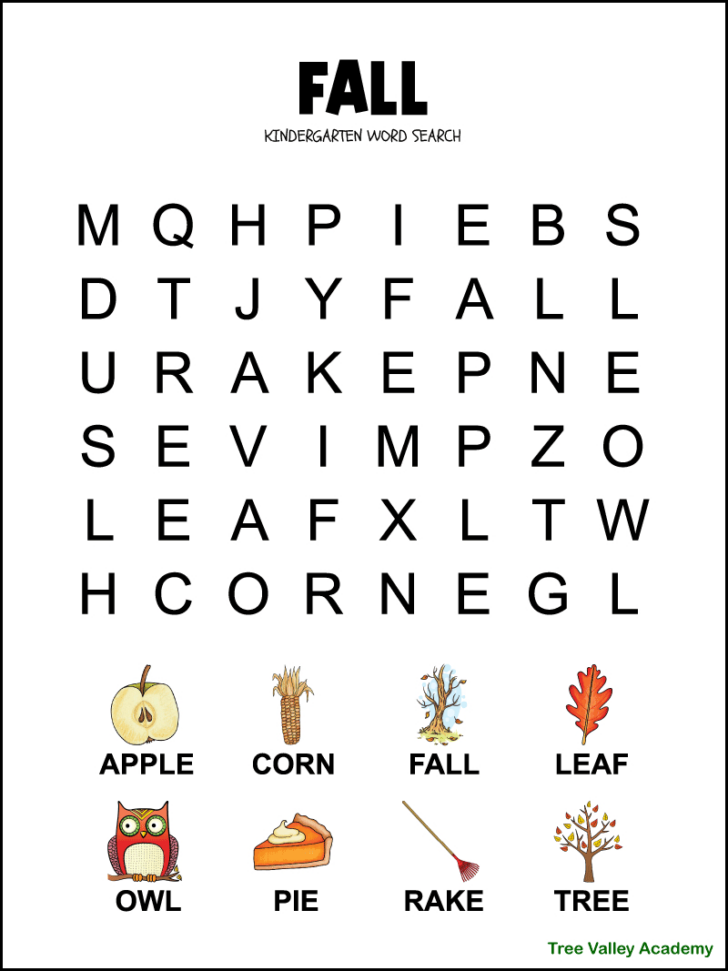 Free Printable Kindergarten Word Search Free Printable Kindergarten Word Search