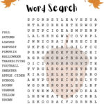 Fall Word Search Puzzle With Answer Sheet| Autumn Word Search Pertaining To Fall Word Search Printable