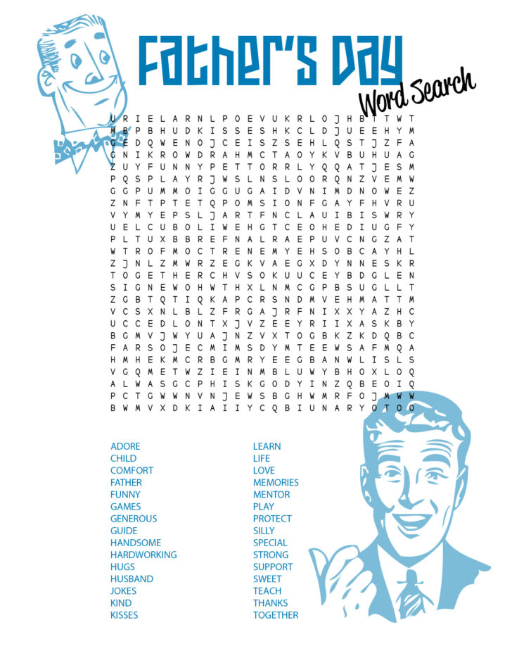 Free Printable Word Search For Father’s Day