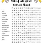 Father'S Day Word Search Puzzle With Answer Sheet| Holiday Games| Holiday  Puzzles| Family Activities| Children'S Puzzles With Father'S Day Printable Word Search