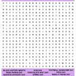 February Word Search Printable   National Days Word Find Puzzle Intended For Printable Word Search For February