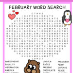 February Word Search Regarding February Word Search Free Printable