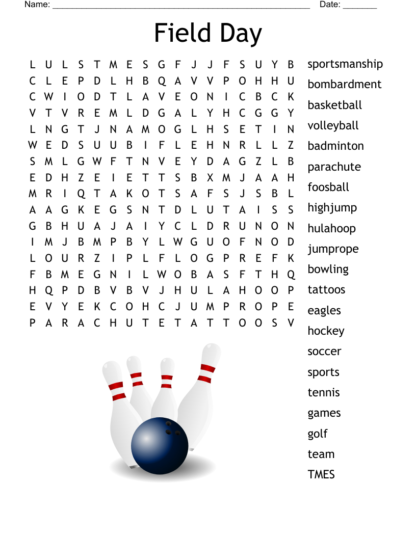 Field Day Word Search - Wordmint intended for Field Day Word Search Printable
