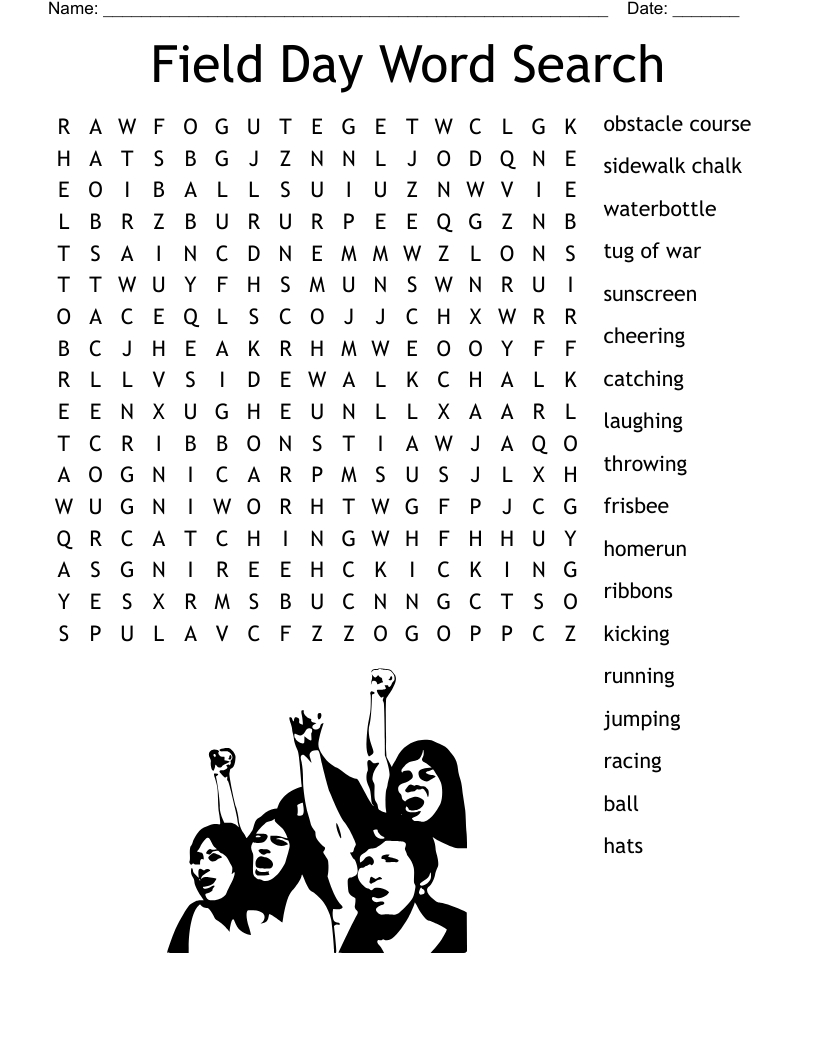 Field Day Word Search - Wordmint intended for Field Day Word Search Printable
