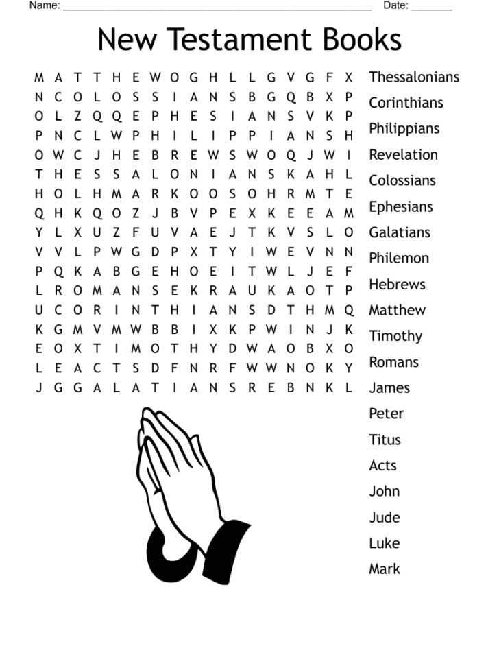 Books of the Bible Word Search Printable