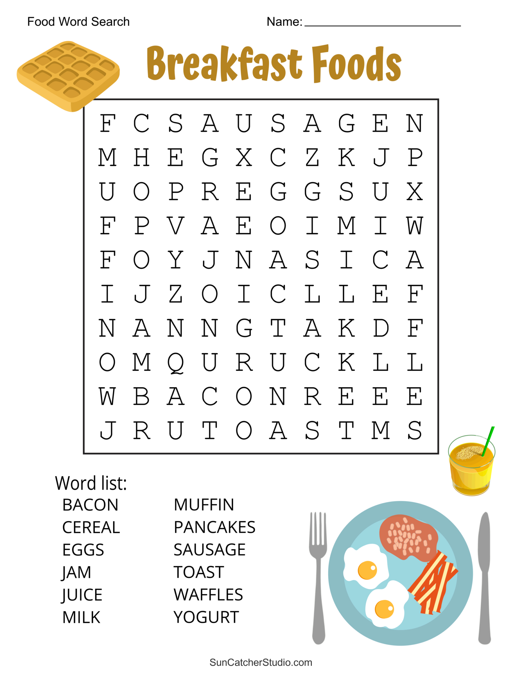 Food Word Search (Free Printable Puzzles) – Free Printables for Printable Word Search Kids Free