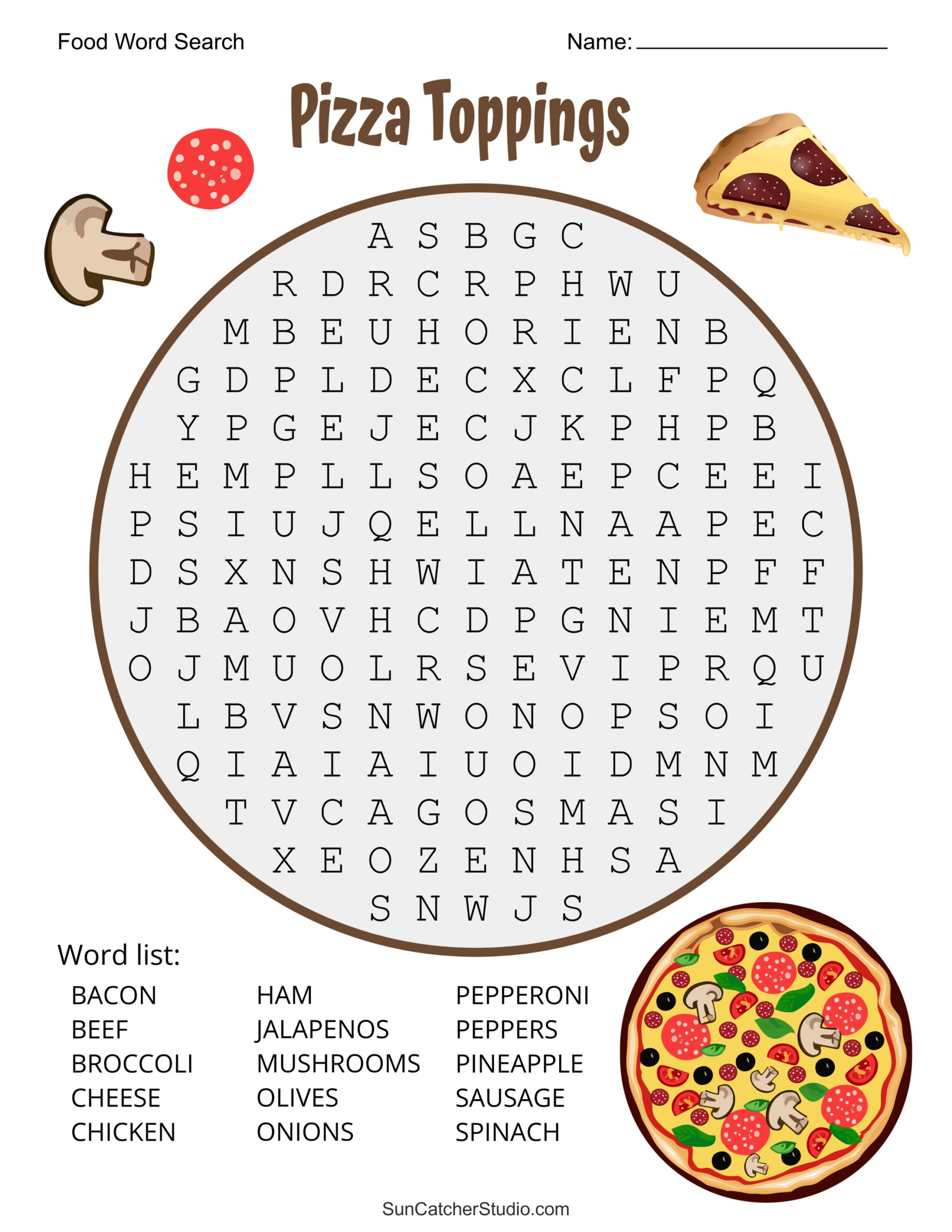 Food Word Search (Free Printable Puzzles) – Free Printables intended for Free Printable Word Search Puzzles Pizza