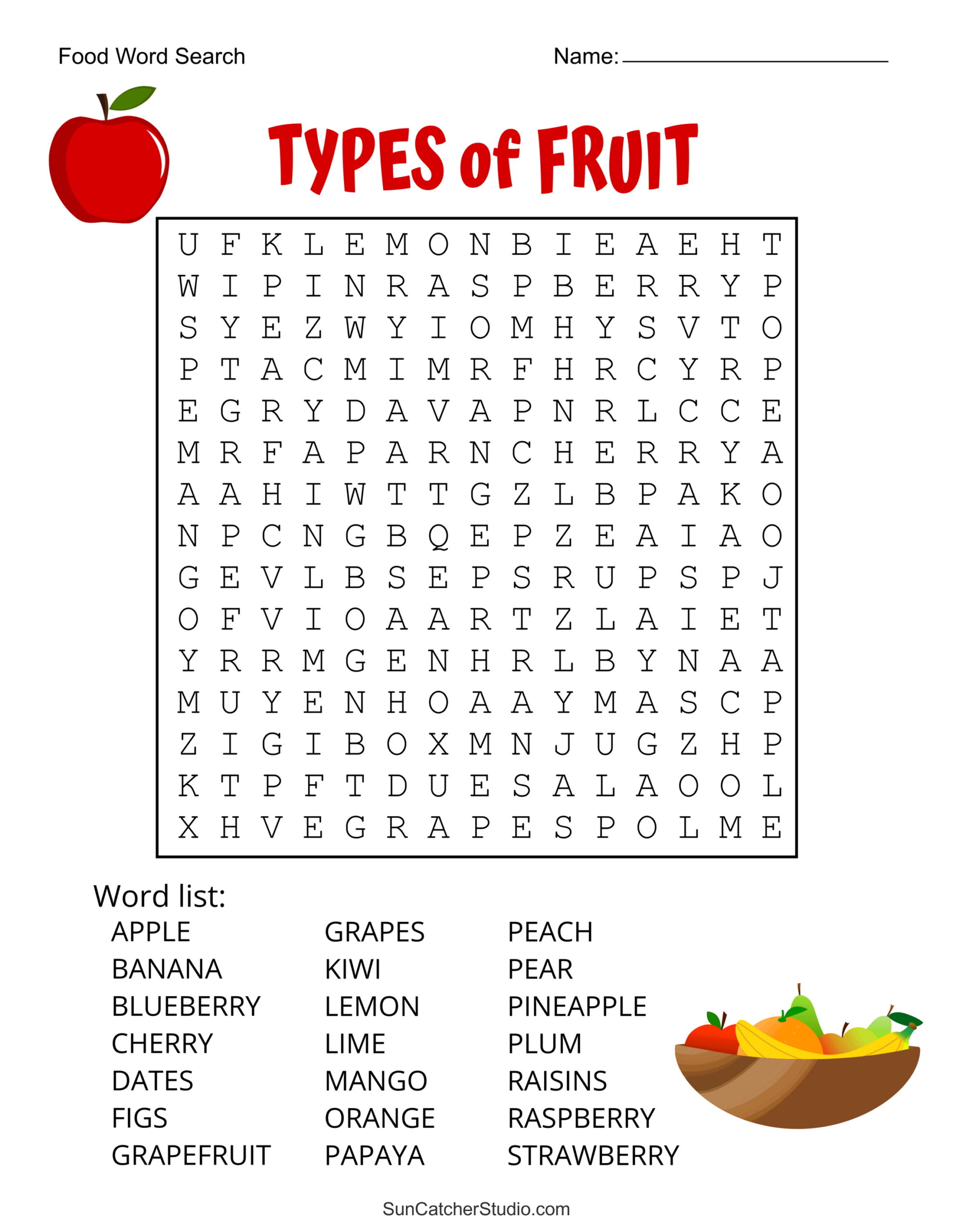 Food Word Search (Free Printable Puzzles) – Free Printables throughout Printable Easy Word Search