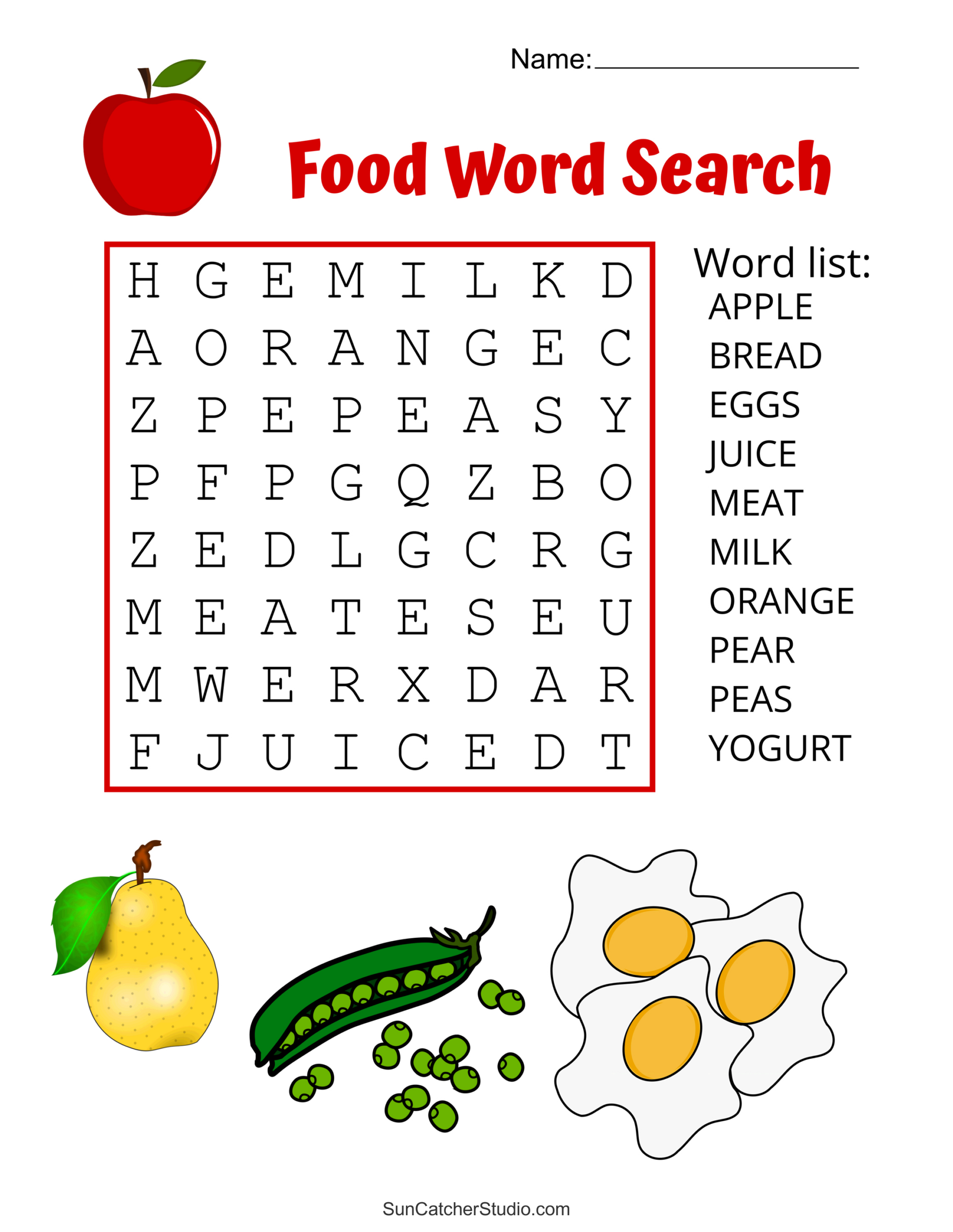 Food Word Search (Free Printable Puzzles) – Free Printables with Printable Easy Word Search