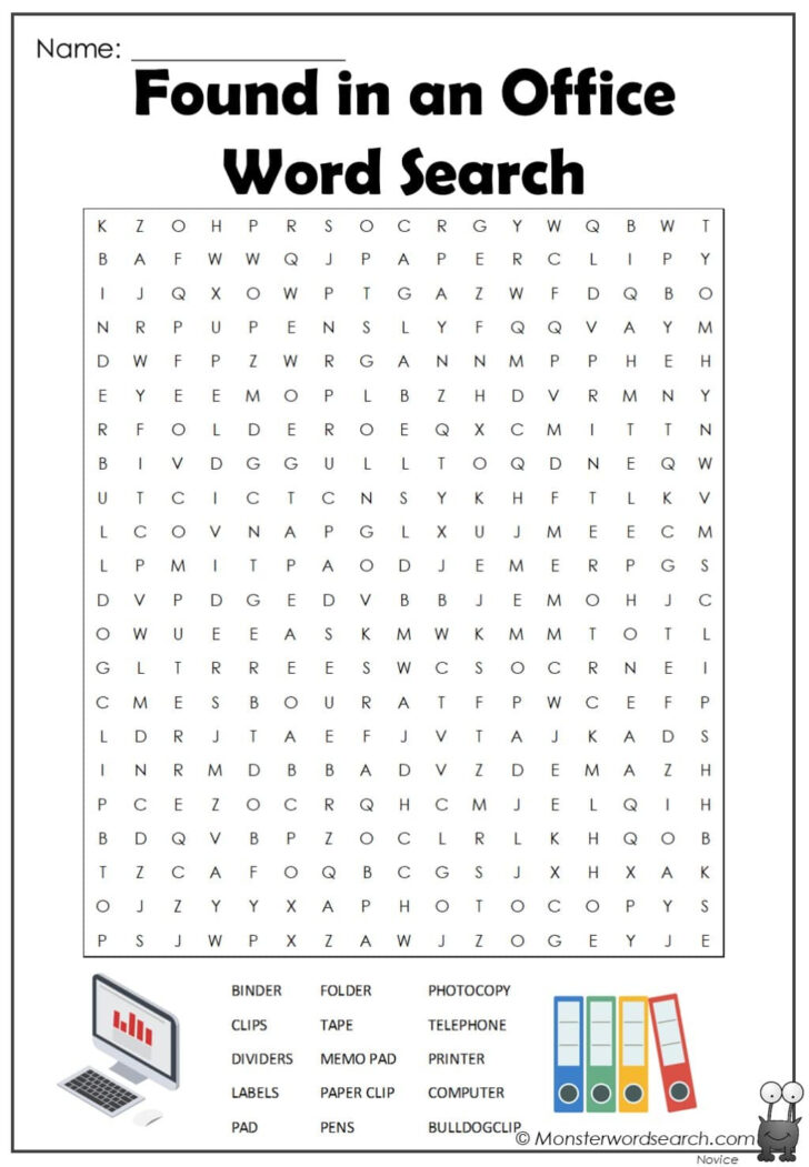 Office Word Search Printable
