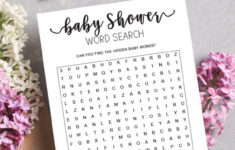 Free Baby Shower Word Search Printable (4 Designs!) – Leap Of for Free Printable Word Search Baby Shower