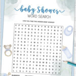 Free Baby Shower Word Search Printable (4 Designs!) Within Free Printable Word Search Baby Shower