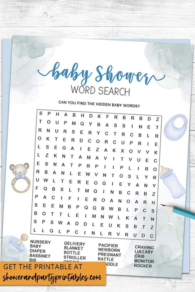 Free Baby Shower Word Search Printable (4 Designs!) within Free Printable Word Search Baby Shower