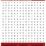 Free November Word Search Printable   National Days Word Find In November Word Search Printable