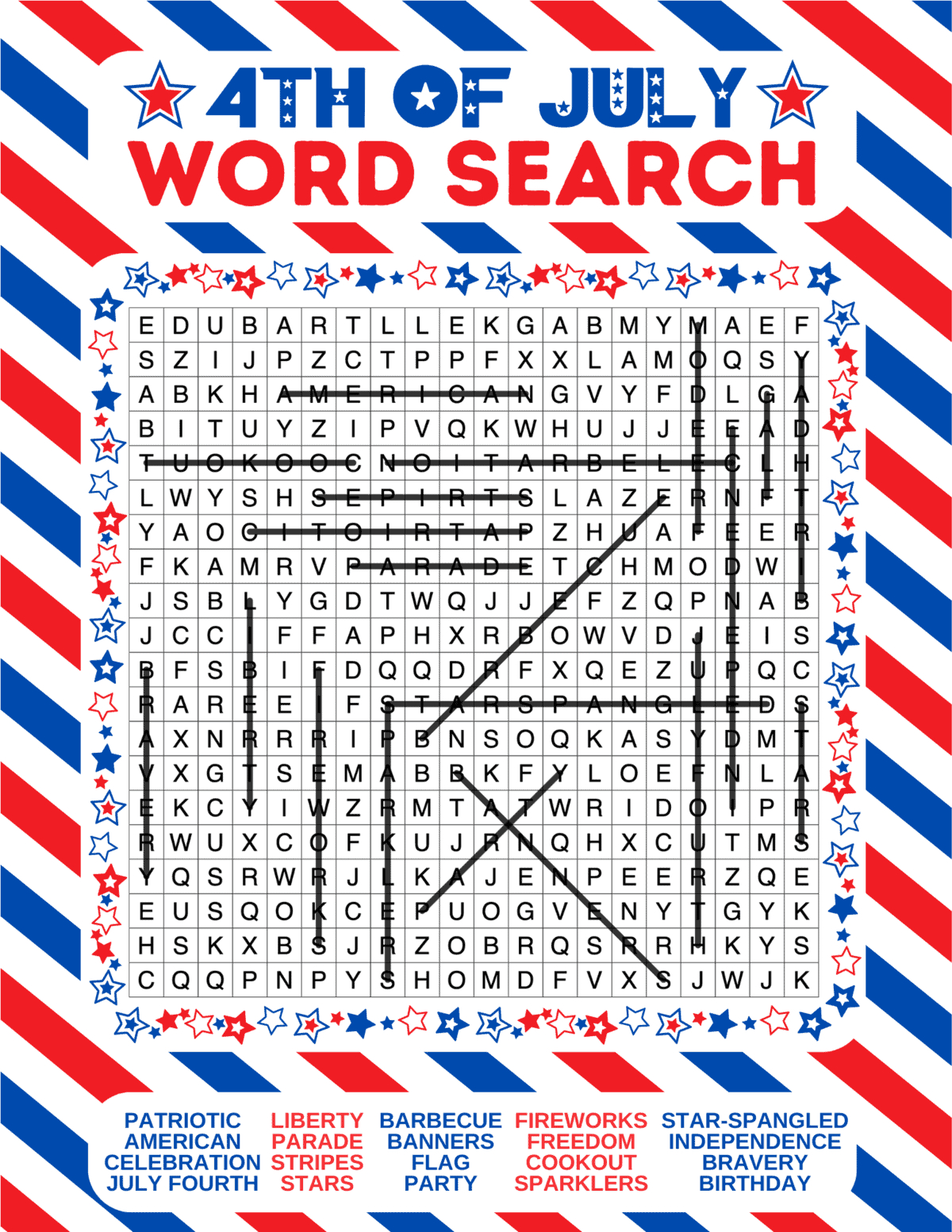 Free Printable 4Th Of July Word Search - Prudent Penny Pincher for 4th of July Word Search Puzzle Printable