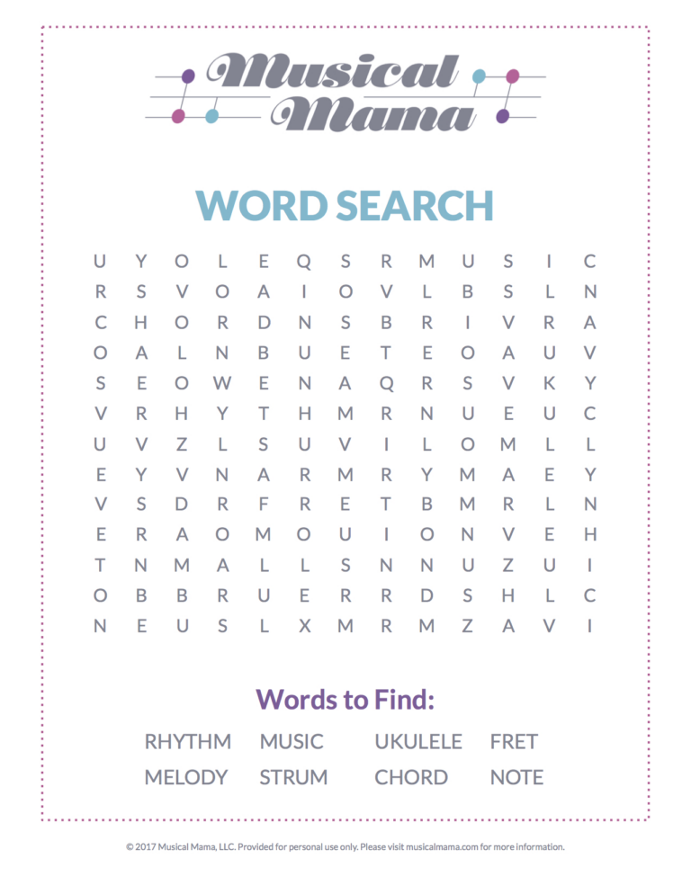 Free Printable Word Search Music | Printable Word Search