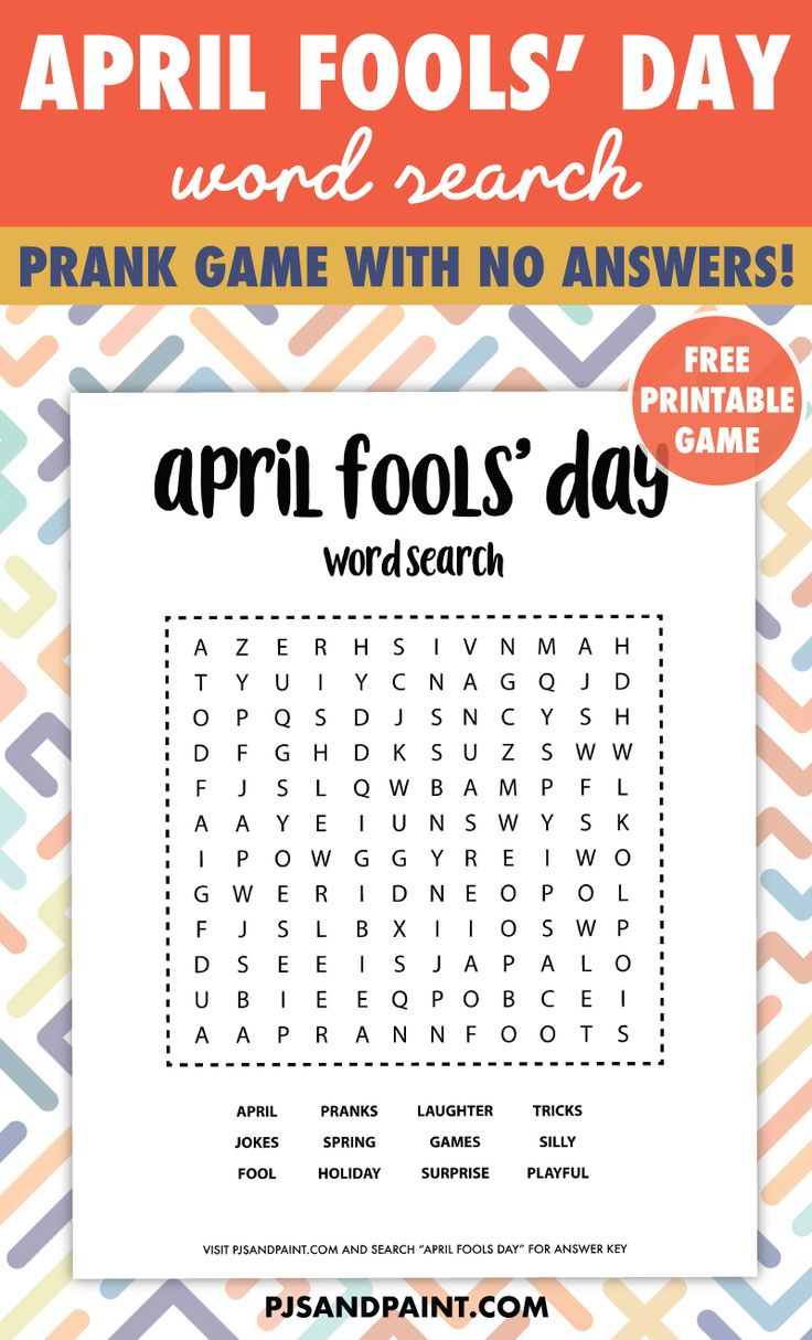 Free Printable April Fools&amp;#039; Day Word Search Prank with Fake Word Search Printable