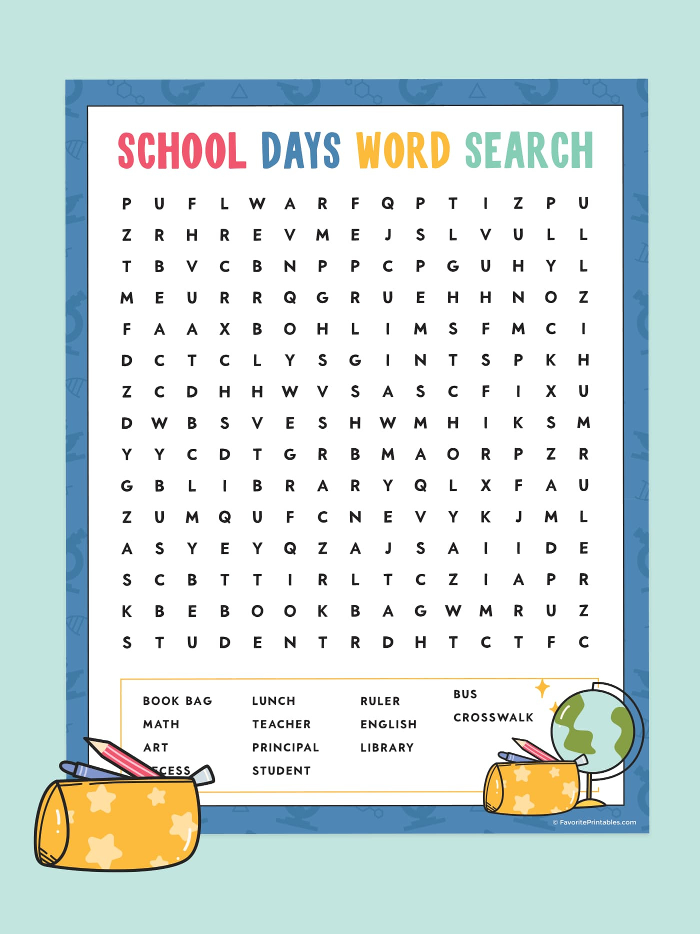 Free Printable Back To School Word Search - Favorite Printables within Printable Word Search For School