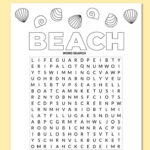 Free Printable Beach Word Search Puzzle With Printable Beach Word Search