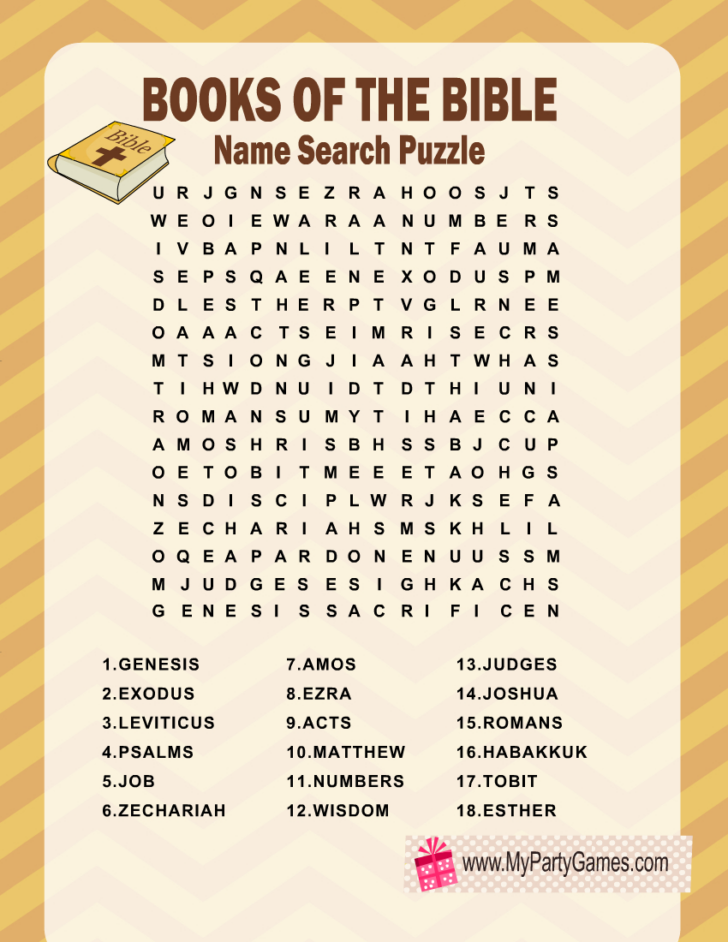 Free Printable Bible Word Search Puzzles