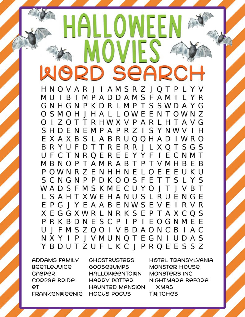 Free Printable Halloween Word Search - Pineapple Paper Co. throughout Printable Halloween Word Search Puzzles