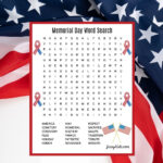 Free Printable Memorial Day Word Search Puzzle   Jinxy Kids Intended For Free Printable Memorial Day Word Search