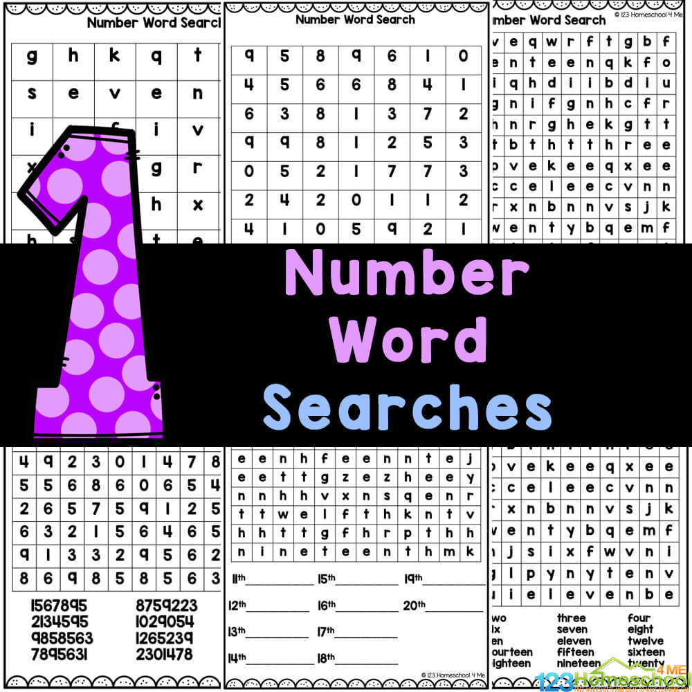 Free Printable Number Word Searches Worksheets with regard to Number Word Search Puzzles Printable