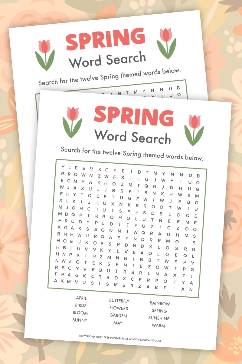 Free Printable Spring Word Search - Pjs And Paint throughout Free Spring Word Search Puzzles Printable