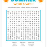 Free Printable Summer Word Search   Pjs And Paint Throughout Summer Word Searches Free Printable