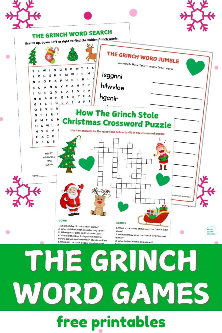 Grinch Word Search Printable