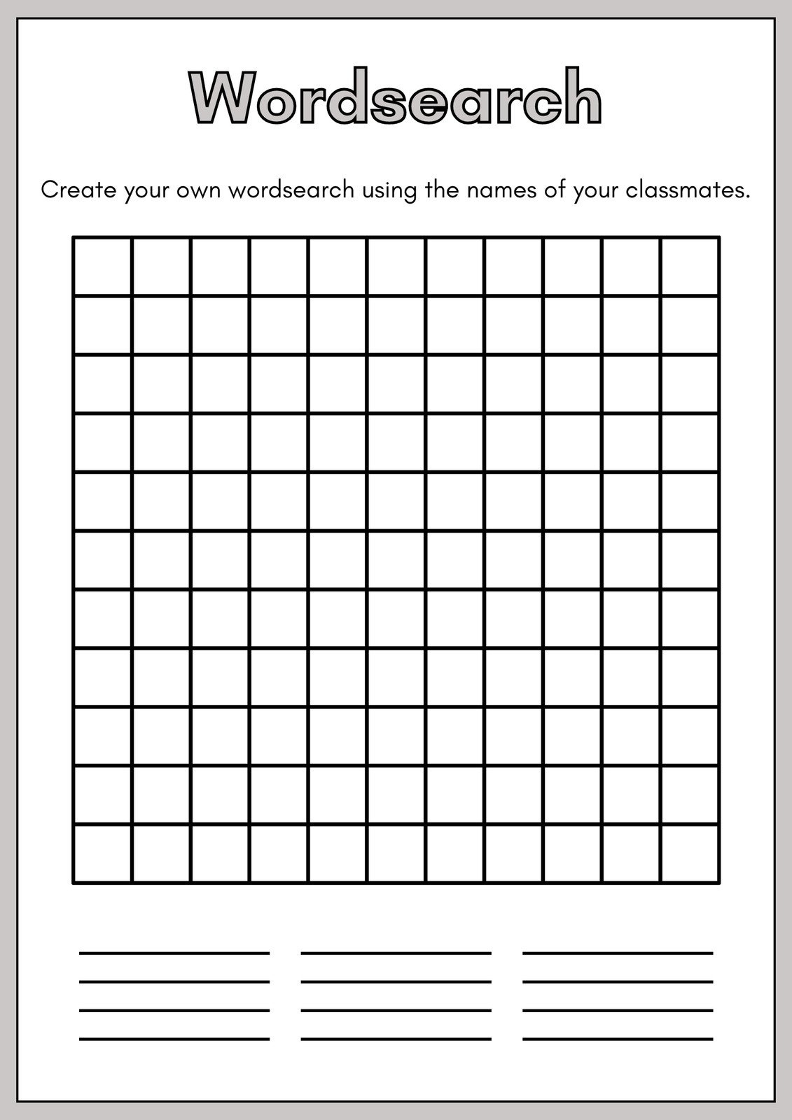 Free Printable Word Search Worksheet Templates | Canva for Word Search Template Printable