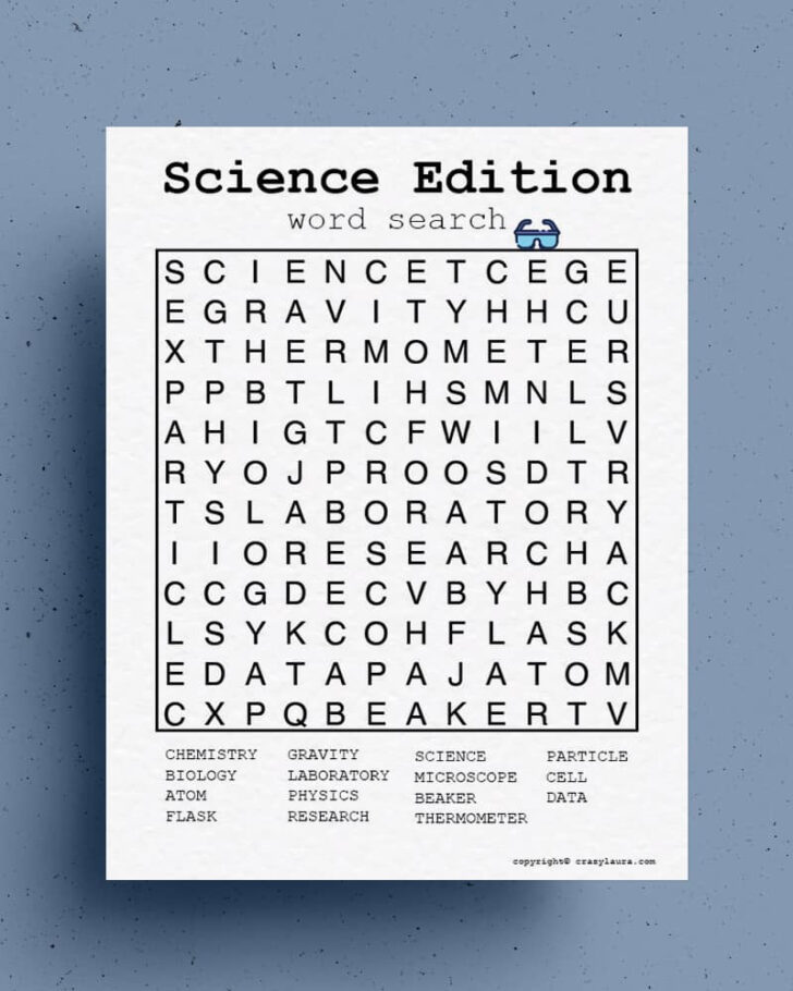 Printable Word Search Science