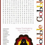 Free Thanksgiving Puzzles ~ Word Search And Maze Printable   Daily In Free Printable Thanksgiving Word Search For Adults