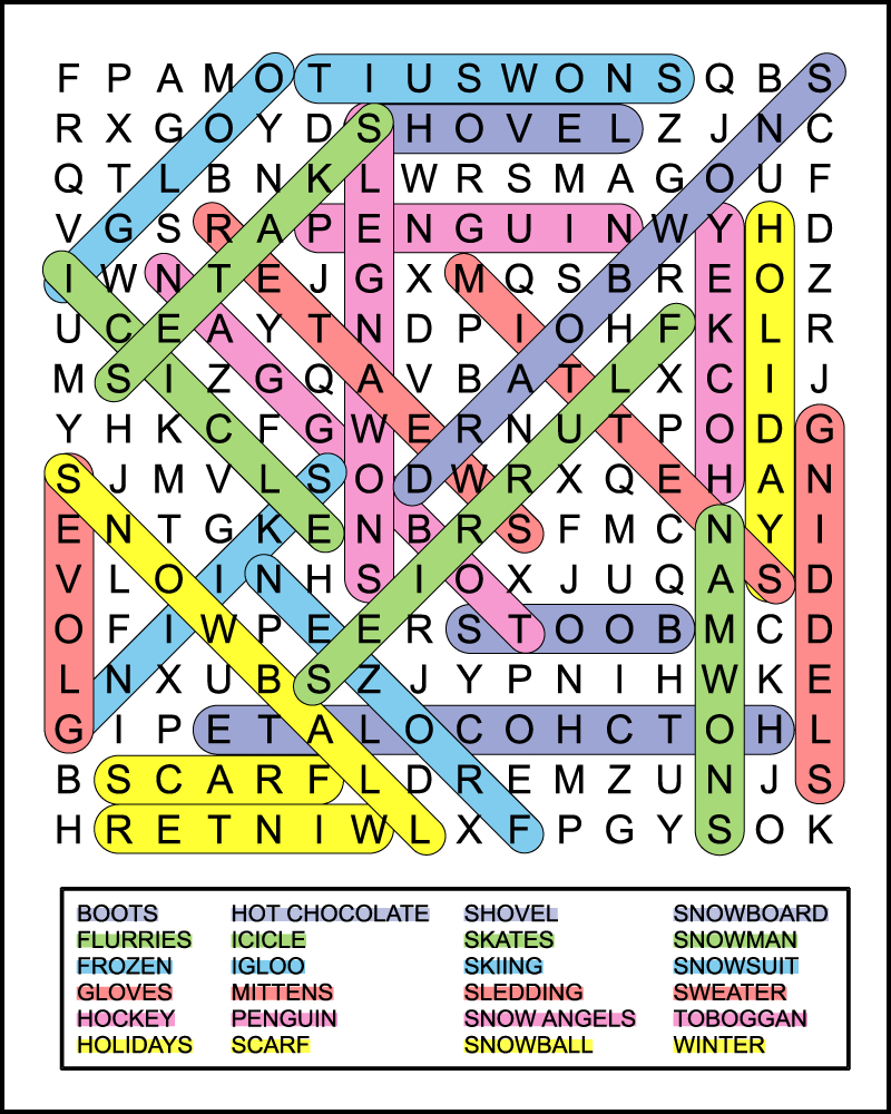 Free Winter Word Searches For Kids - Tree Valley Academy in Free Printable Word Search Puzzles Winter Answer Key