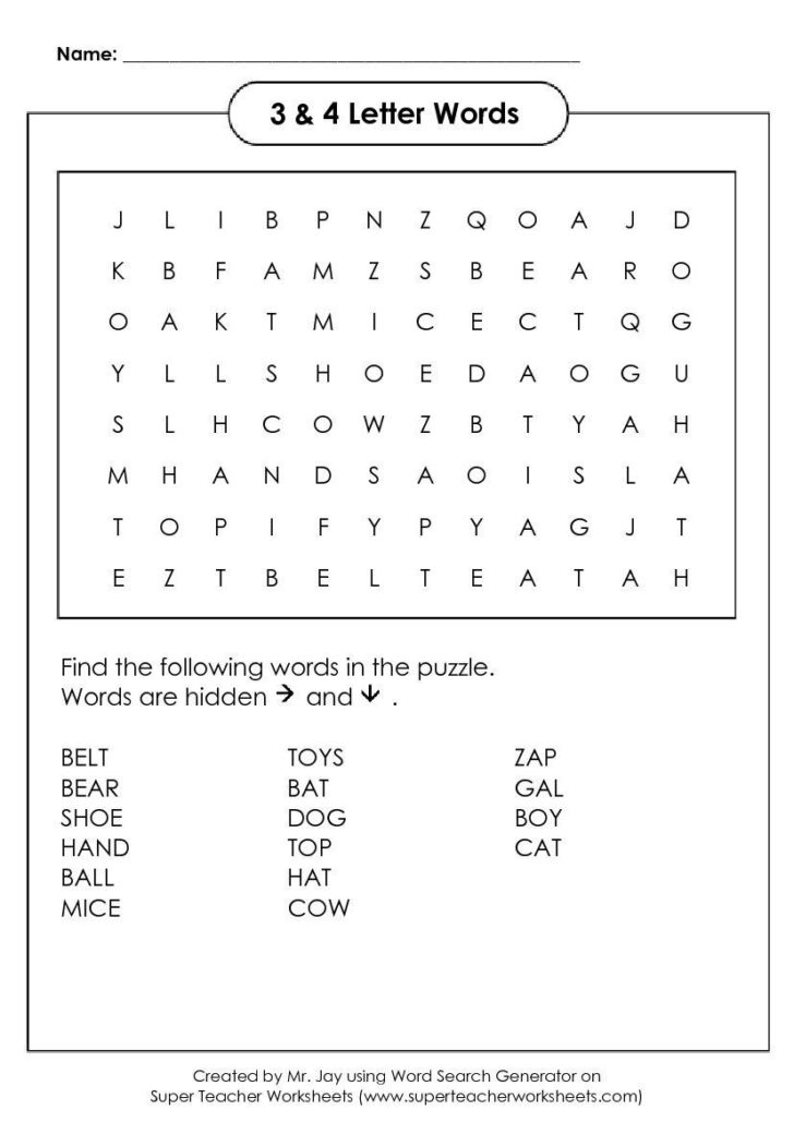 Free Printable Word Search Template